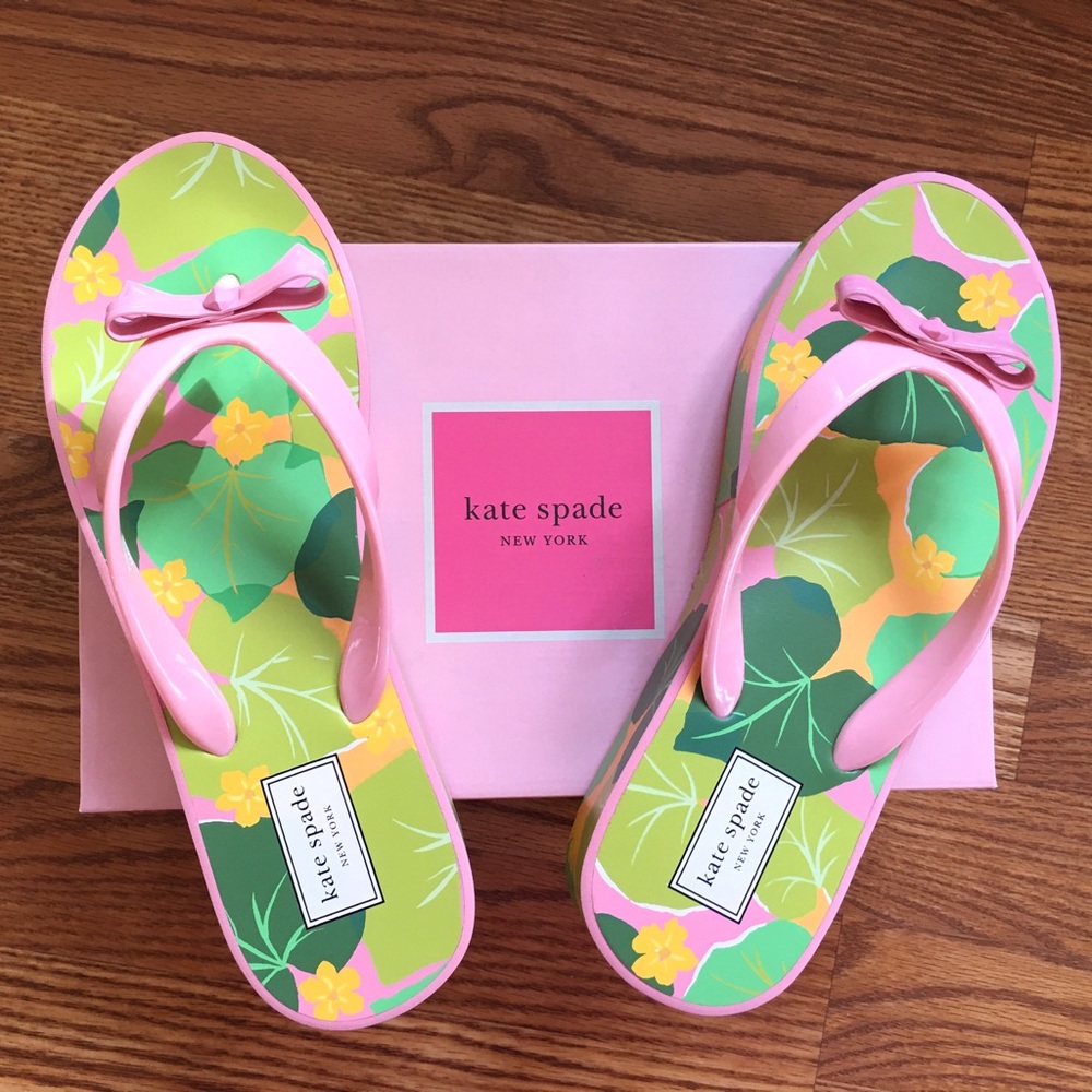Kate Spade Rina Platform Wedge Flip Flops sandals